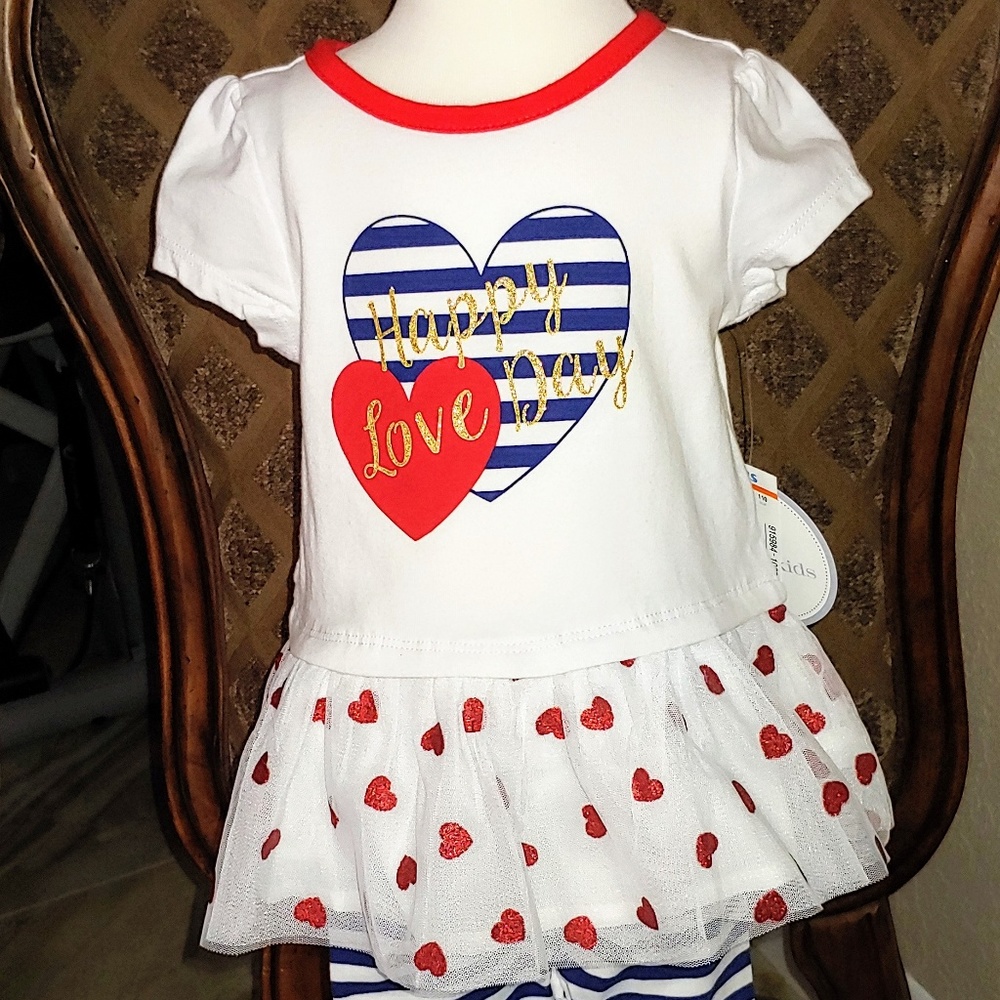2 pc pants set with hearts